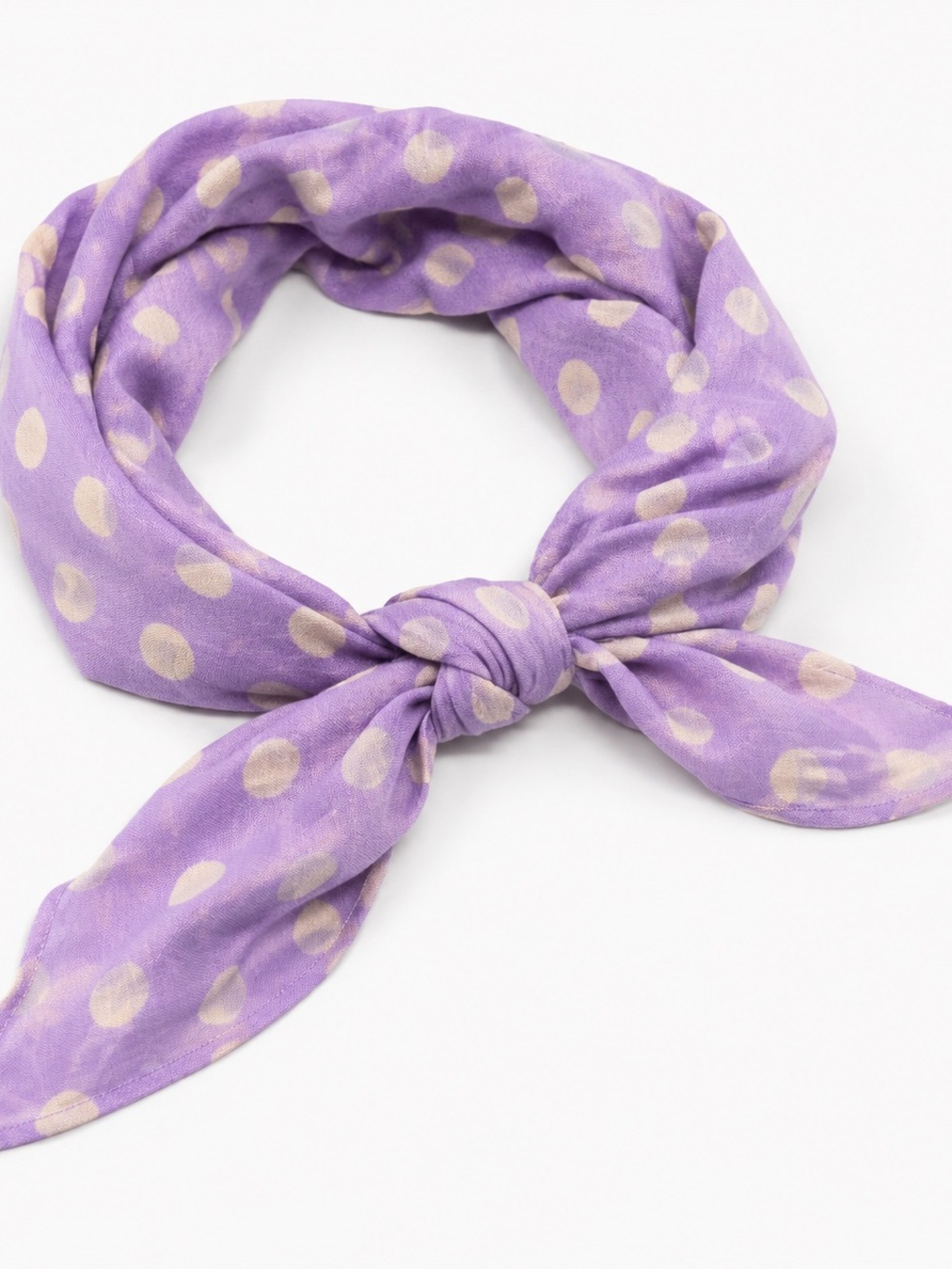 Free People Purple Polka Dot Tie-Back Hair Scarf
